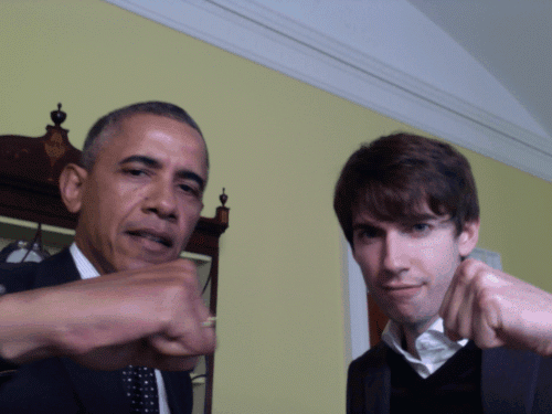 President Obama and David Karp GIF